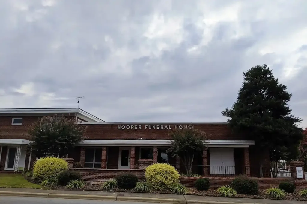 Exterior view of Hooper Funeral Home in Winston Salem North Carolina, offering compassionate funeral services.