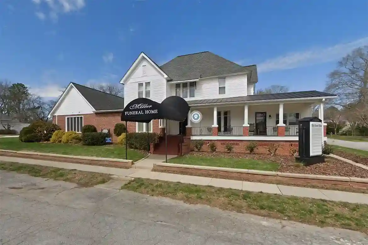 Exterior view of Miller Funeral Home Tallapoosa GA, showcasing its welcoming entrance.