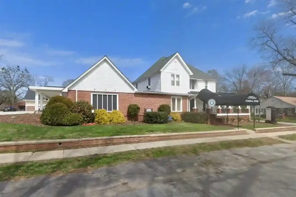 Exterior view of Miller Funeral Home Tallapoosa GA, showcasing its welcoming entrance.