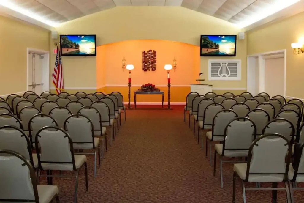  serene scene of a cremation service at Moss Feaster Funeral Home Dunedin, providing families with compassionate cremation options.